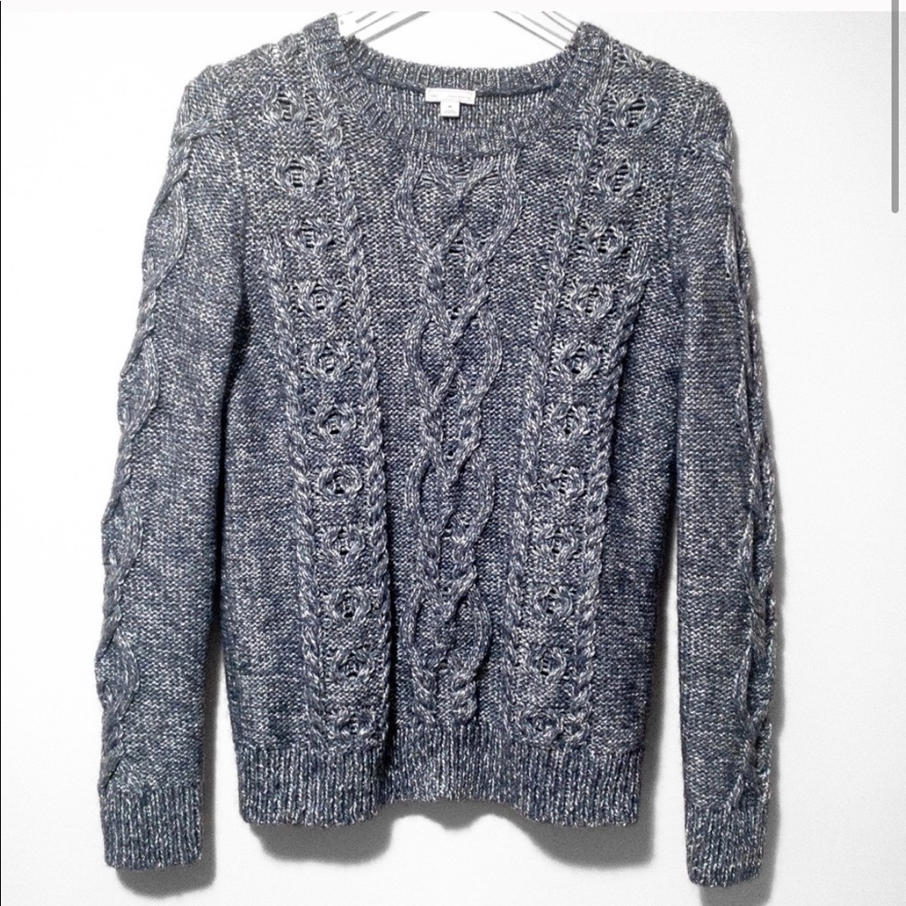 Gap Gray Metallic Knit Sweater